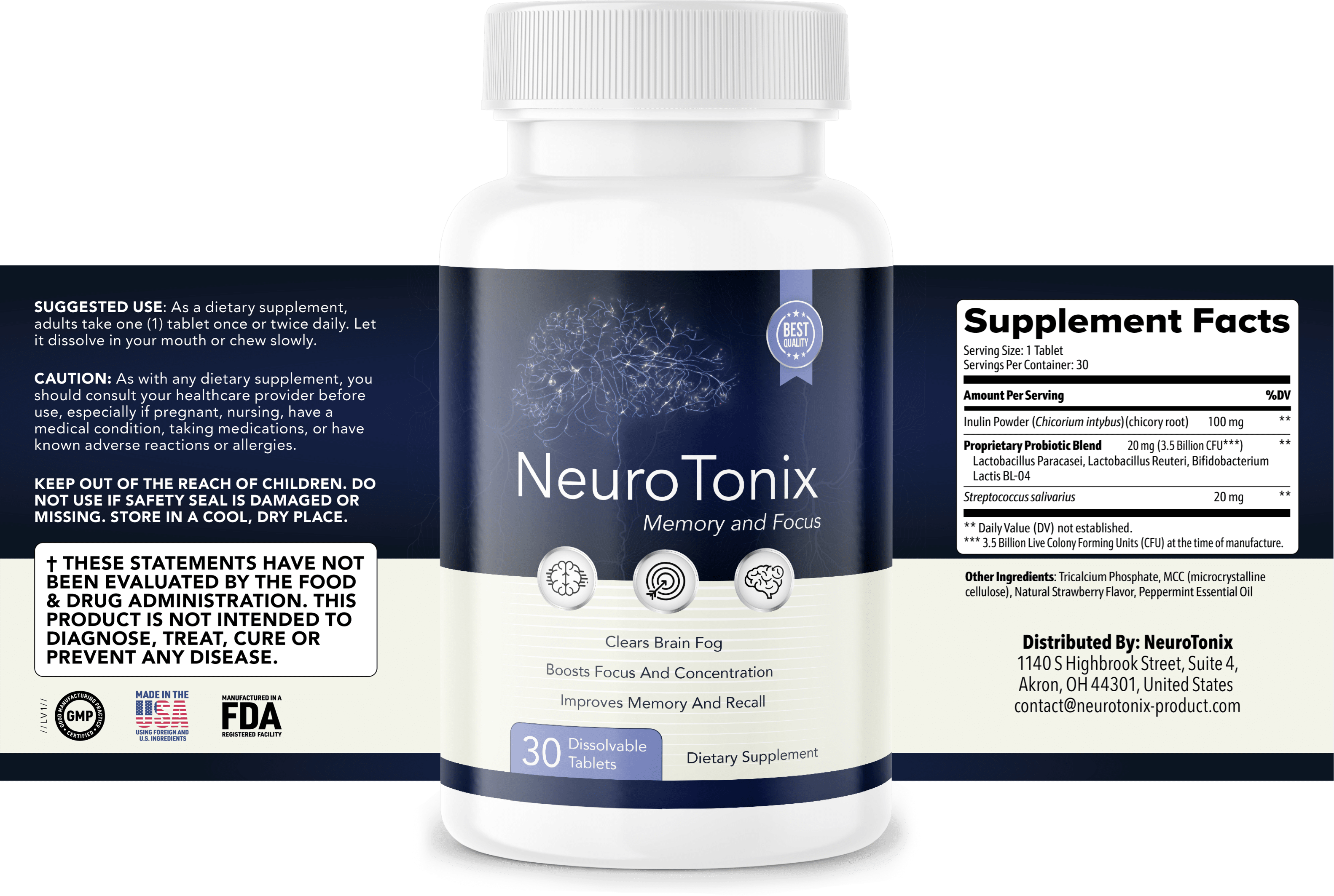 NeuroTonix brain health supplement Facts
